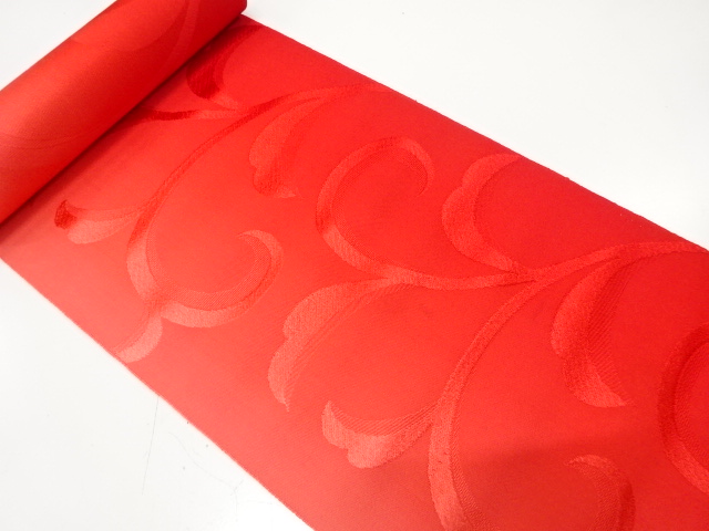 アンティーク　唐草模様織り出し　八寸帯地反物